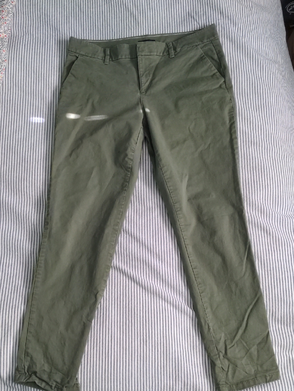Tommy Hilfiger Low Rise, Slim-stretch, Olive Green, Chino Pants, Size 10